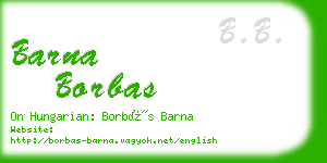 barna borbas business card